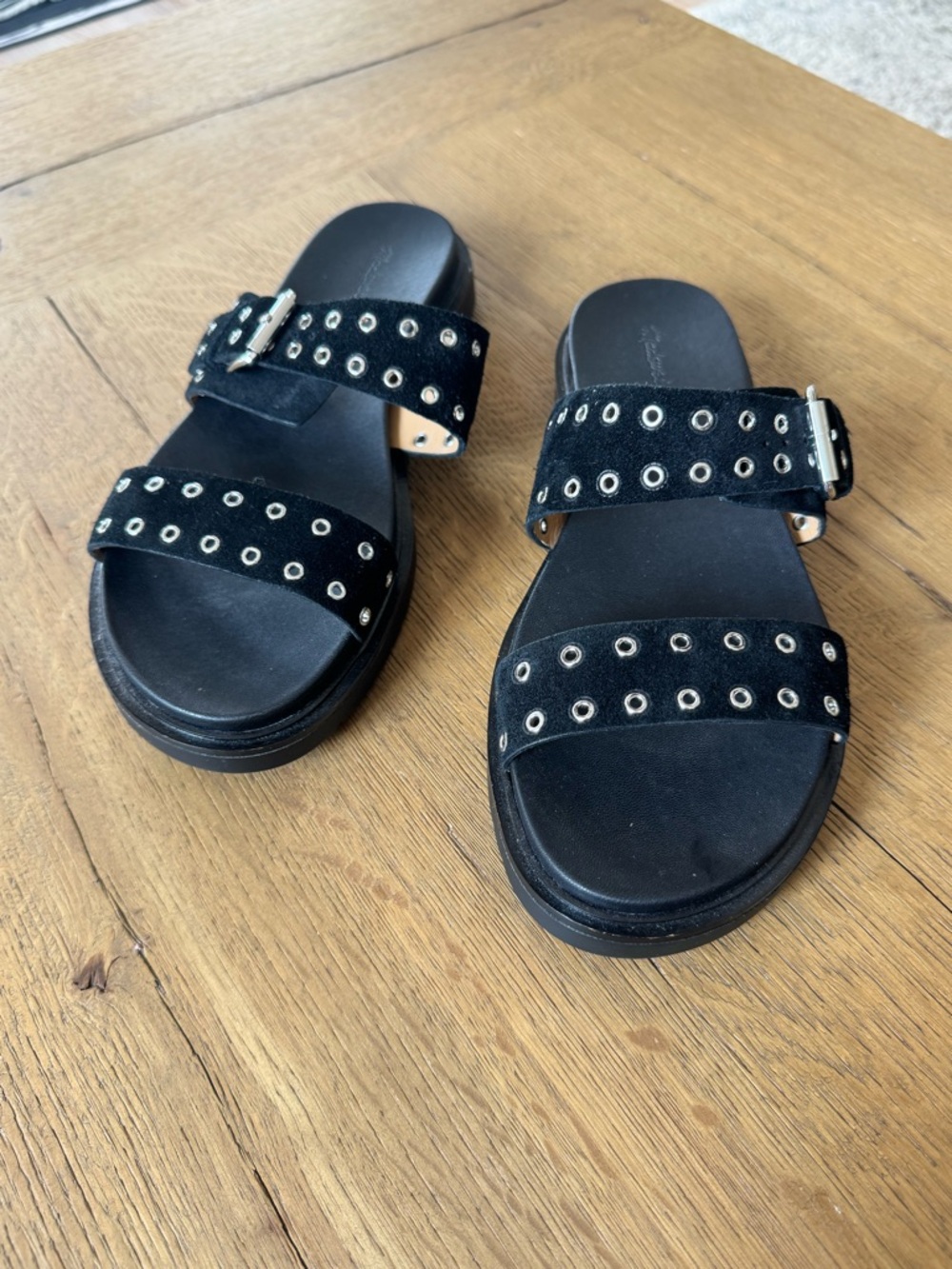 Madewell Black Sandal with Rivets